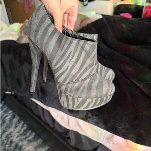Zebra Print Platform Heels